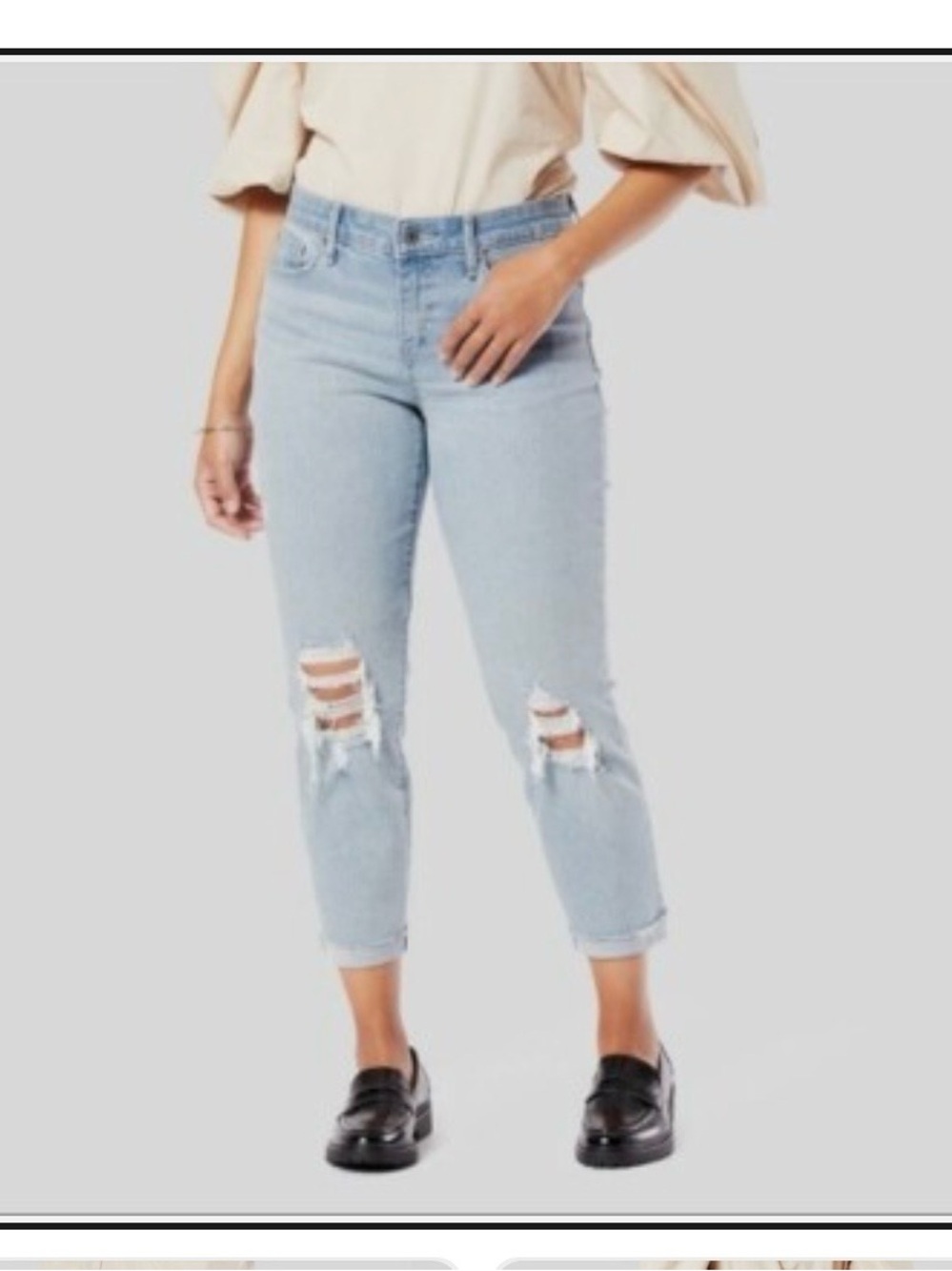 Levi's Light Blue Distressed Ankle Jeans